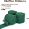 3 Rolls Bright Green Handmade Fringe Chiffon Ribbon 1.5" x 7Yd Silk-Like Ribbon Colorful Rustic Ribbon for Bouquets Wrapping Decor Wedding Tie Invitations Crafts